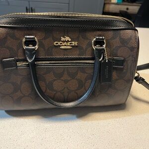Coach Brown and Black Signature Satchel